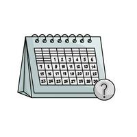 calendar with question mark in button illustration vector