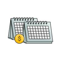 calendario con dinero ilustración vector