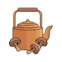 teapot drink with mustard illustration vector