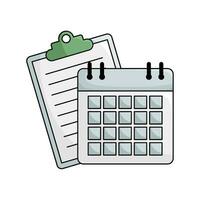 calendario con documento ilustración vector