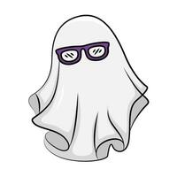 ghost with glasses  halloween  illustration vector