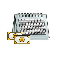 calendar with money illustration vector