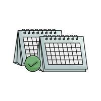 calendar with checklist in button illustration vector