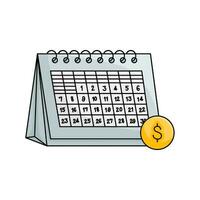 calendar with money illustration vector