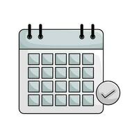 calendar with check list in button illustration vector