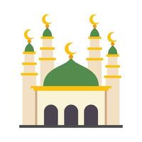 Islamic mosque building flat illustration vector