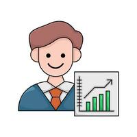 investor with chart graphic illustration vector