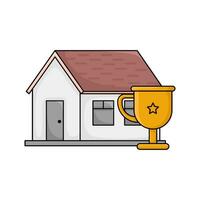 home with trophy illustration vector