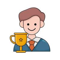 investor with trophy illustration vector