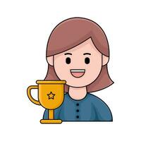 investor with trophy illustration vector
