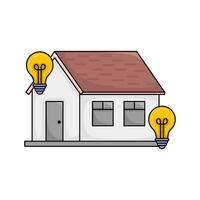 home with lamp illustration vector