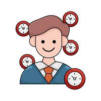 investor with clock time illustration vector
