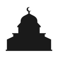 Islamic mosque building flat illustration vector