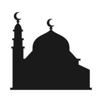 Islamic mosque building flat illustration vector