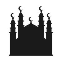 ilustración plana del edificio de la mezquita islámica vector