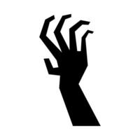 Silhouette illustration of a creepy undead hand vector