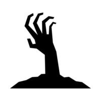 Silhouette illustration of a creepy undead hand vector