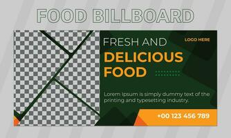 Food billboard and web banner template vector