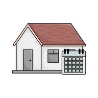 home building with calendar illustration vector