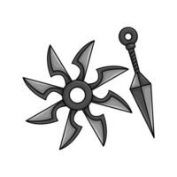 kunai con shuriken ilustración vector