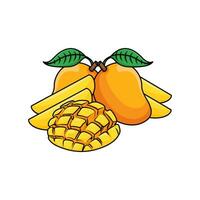 mango con mango rebanada ilustración vector
