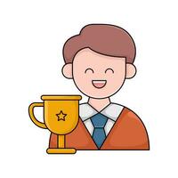 investor with trophy illustration vector