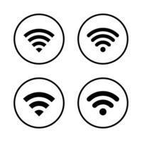 Wifi, wireless network icon vector in circle line