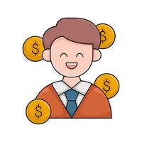 investor with money illustration vector