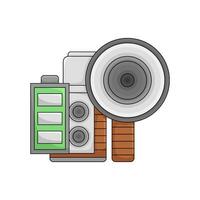 camera photo with battery illustration vector