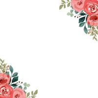border with flower bouquet, wedding frame or greeting card vector