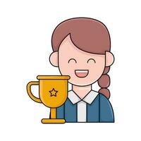 investor with trophy illustration vector