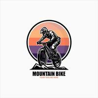 Extreme Downhill mountain bike sport vector illustration