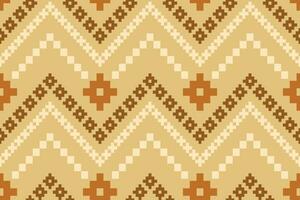 Nature vintages cross stitch traditional ethnic pattern paisley flower Ikat background abstract Aztec African Indonesian Indian seamless pattern for fabric print cloth dress carpet curtains and sarong vector