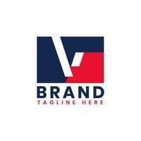 Patriotic V Logo Design, Alphabet V American Logo Template vector
