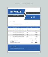 Business invoice form template. Invoicing quotes, money bills or price invoices, and payment agreement design templates. Tax form, bill graphic, or payment receipt page vector. vector