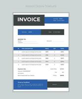 Minimal invoice form template vector design.