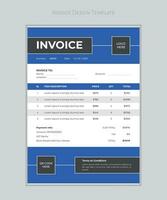 Minimal invoice form template vector design.