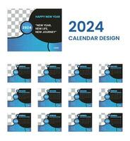 modern creative desk calendar design for the upcoming year 2024 vector