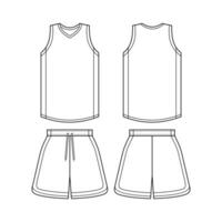baloncesto uniforme Bosquejo modelo diseño para deporte club rojo baloncesto jersey baloncesto pantalones cortos vector