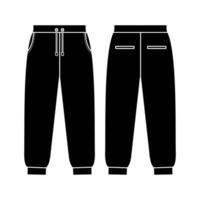 Loose fit joggers. Sweat jogger pants with an elasticated drawstring waist in a relaxed style. Men's casual wear. Vector technical sketch. Mockup template.