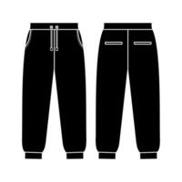 suelto ajuste corredores. sudor persona que practica jogging pantalones con un elástico cordón cintura en un relajado estilo. de los hombres casual tener puesto. vector técnico bosquejo. Bosquejo modelo.