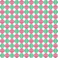 Seamless red green striped circles on white background vector