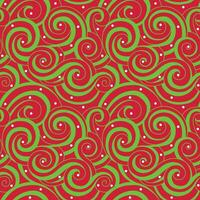 Seamless Green Spiral Pattern On Red Background vector