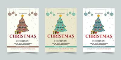 Merry Christmas party Flyer Template Poster Design, holiday covers. Xmas templates with typography and multicolor in modern minimalist style for web, social media and print design vector