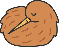 Kiwi bird flat icon. Vector illustration on white background.