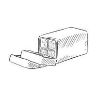 A line drawing of the classic British cake, the Battenberg. First name in 1884 when Queen Victoria's granddaughter married Prince Louis of Battenberg. vector