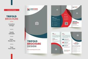 Corporate Business Trifold Brochure Template with A4 Size vector