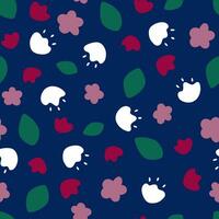 Organic Cut Out Shapes in a Trendy Minimal Style. Flowers and leaves seamless pattern vector