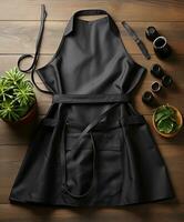 AI generated AI Generated Stylish Adjustable Cooking aprons for men and women photo