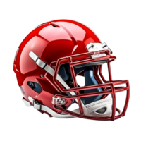 ai generato 3d rosso calcio casco attrezzatura sport americano png